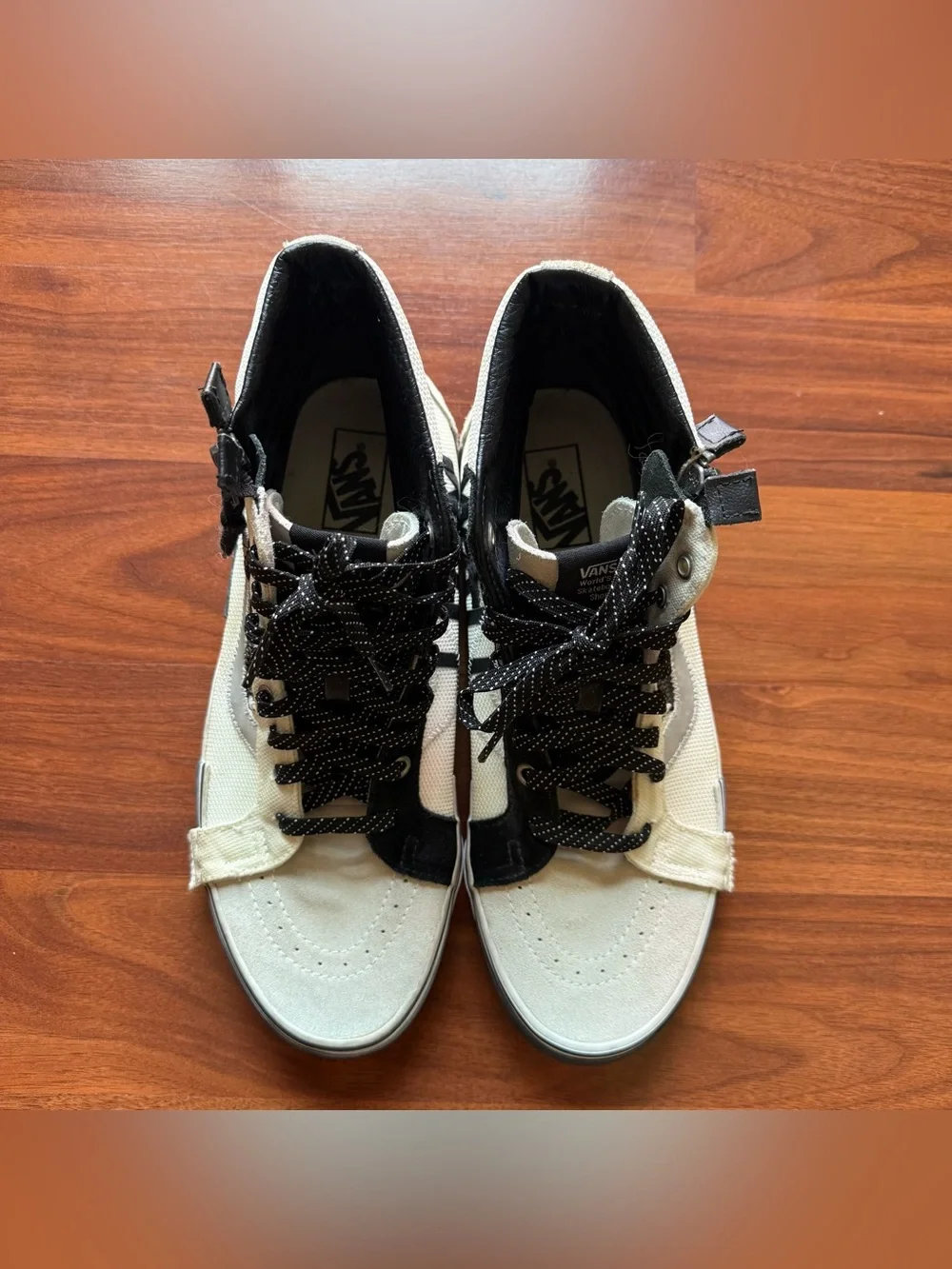 Vans Sk8-Hi Reissue CAP 'Reflective' sneakers size 11.5 white black skate shoes